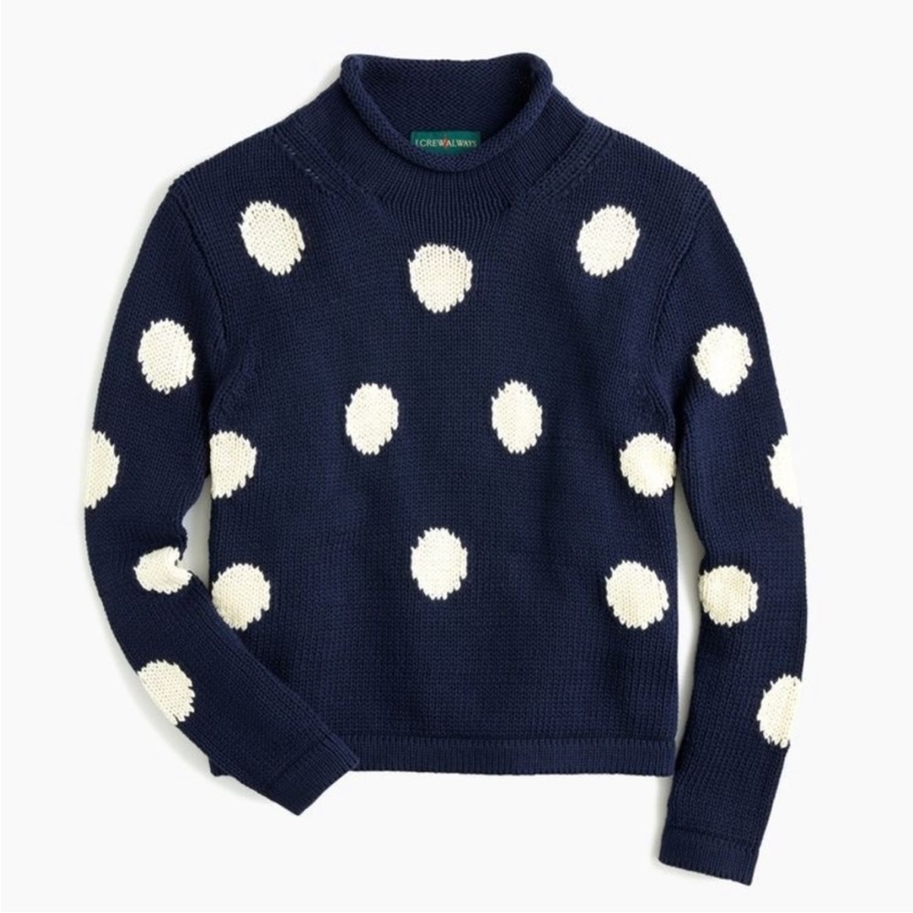 J. Crew Rollneck Polka Dot Sweater r92-8